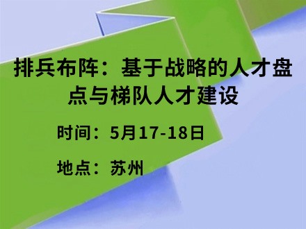 排兵布阵：基于战略的人才盘点与梯队人才建设